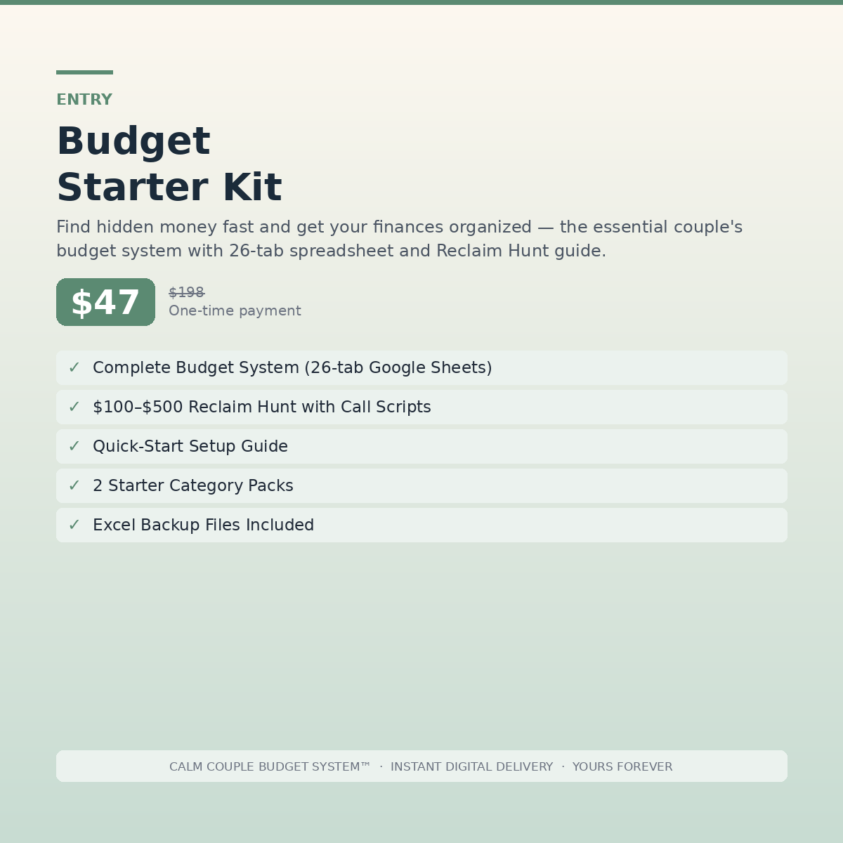 Calm Couple Budget System™ — Budget Starter Kit