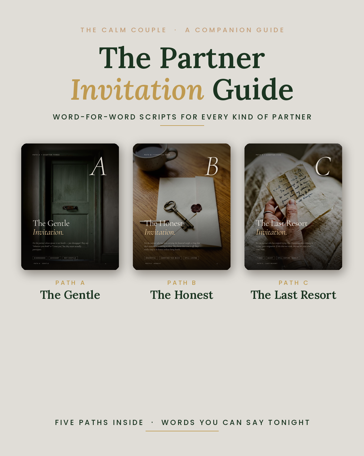 The Partner Invitation Guide — word-for-word scripts, three of five paths previewed